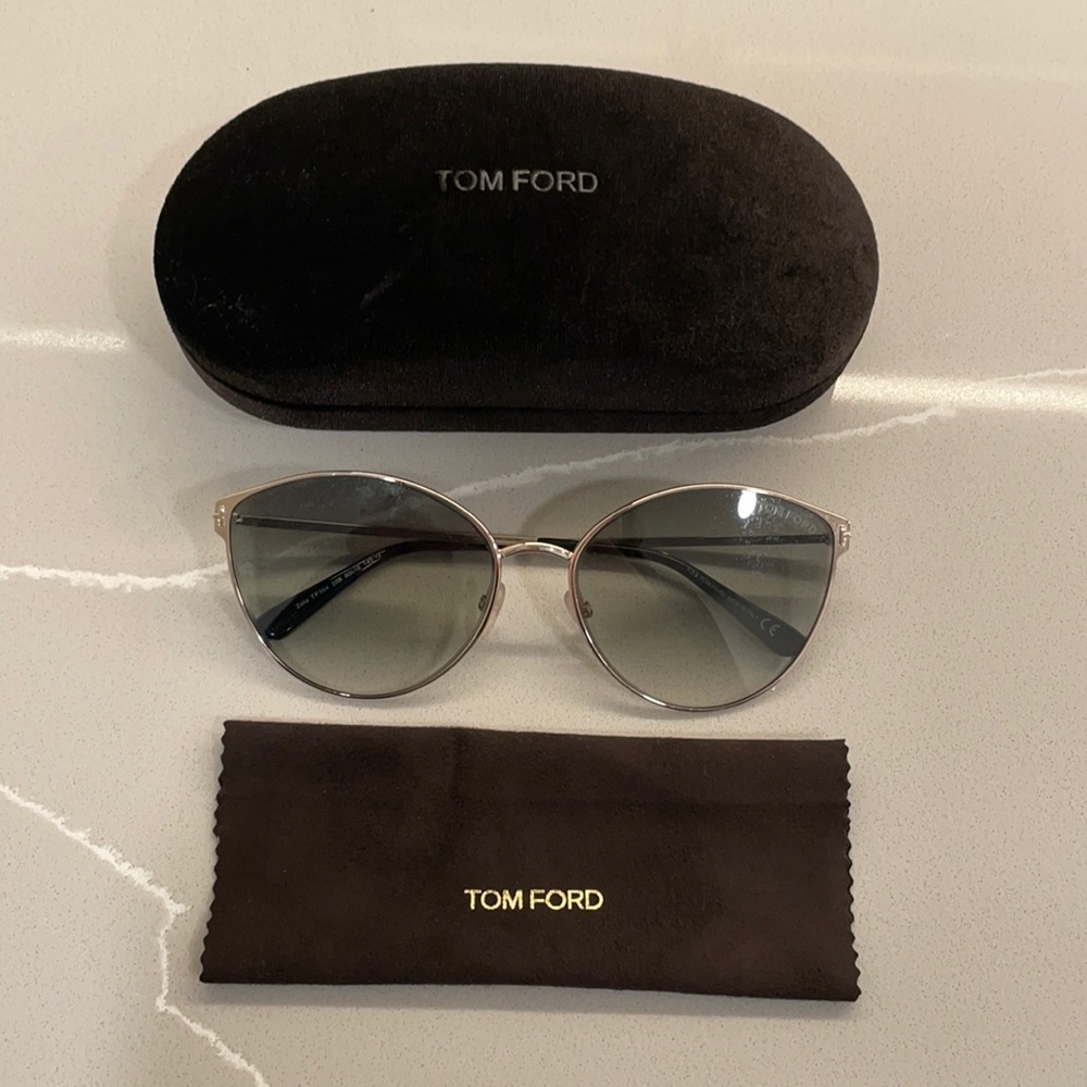 Authentic Tom Ford FT0654 18C Silver Cat Eye Zeila Sunglasses